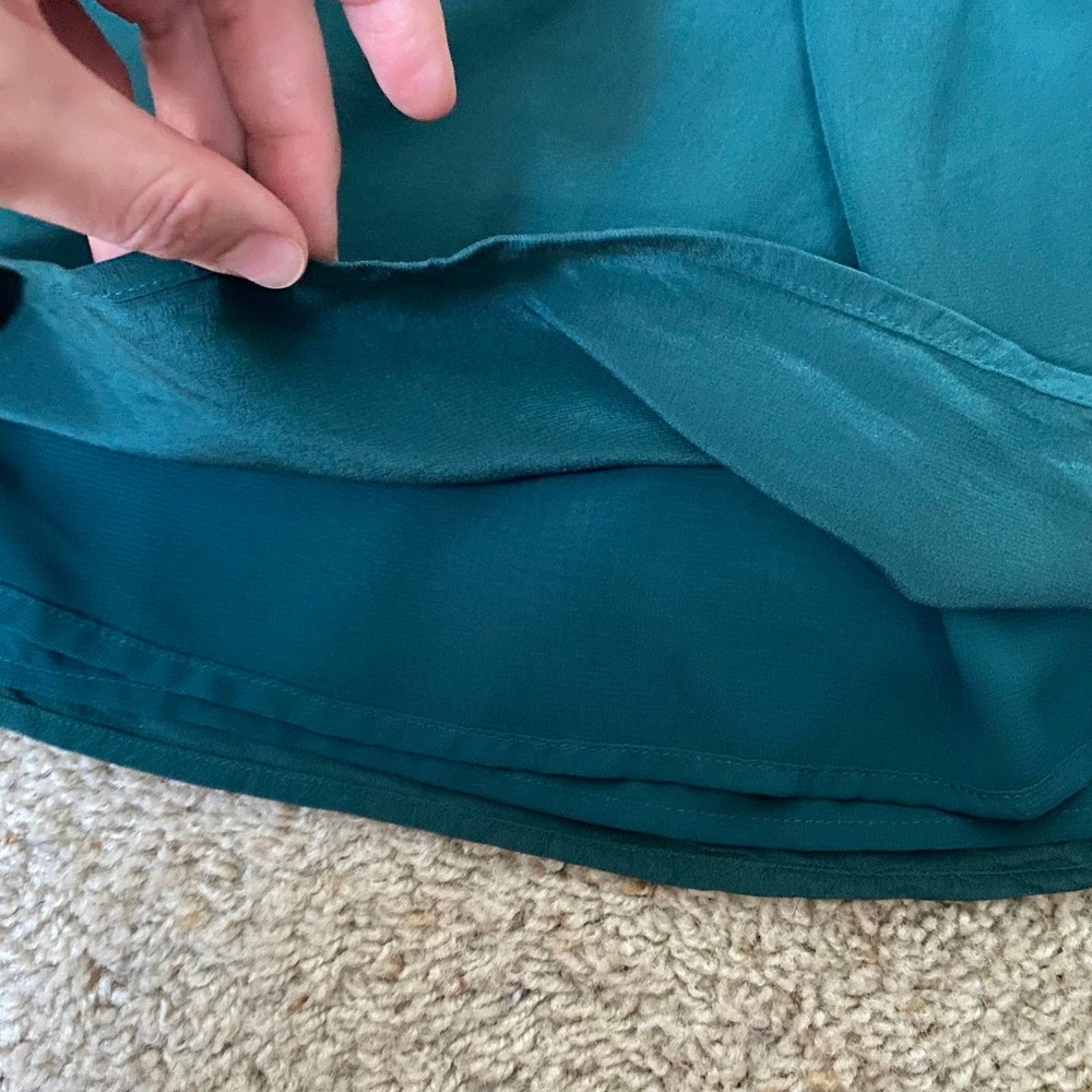 Maeve One-Shoulder Ruffle Top in Dark Blue/Green - Picture 8 of 10